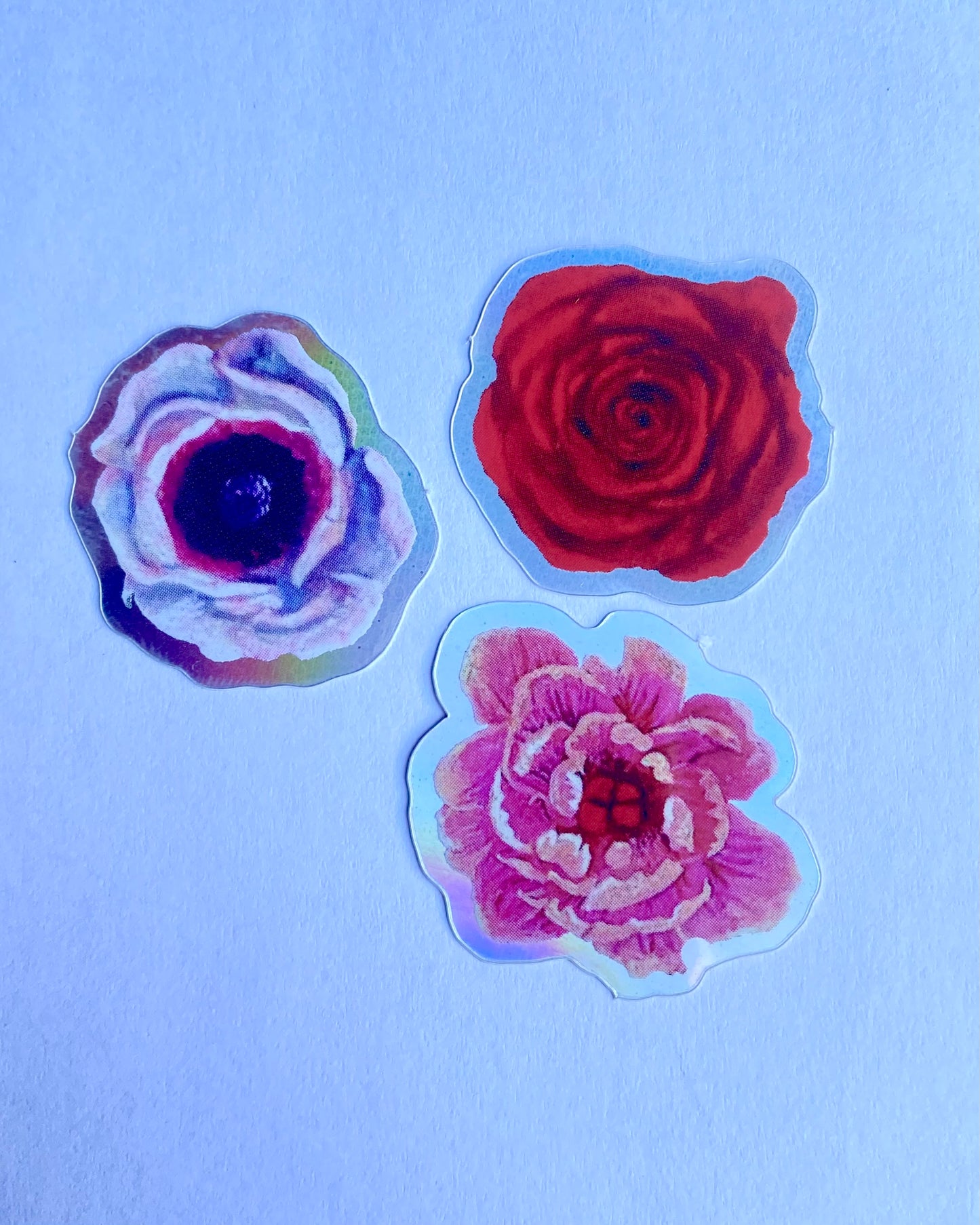 holographic flower stickers