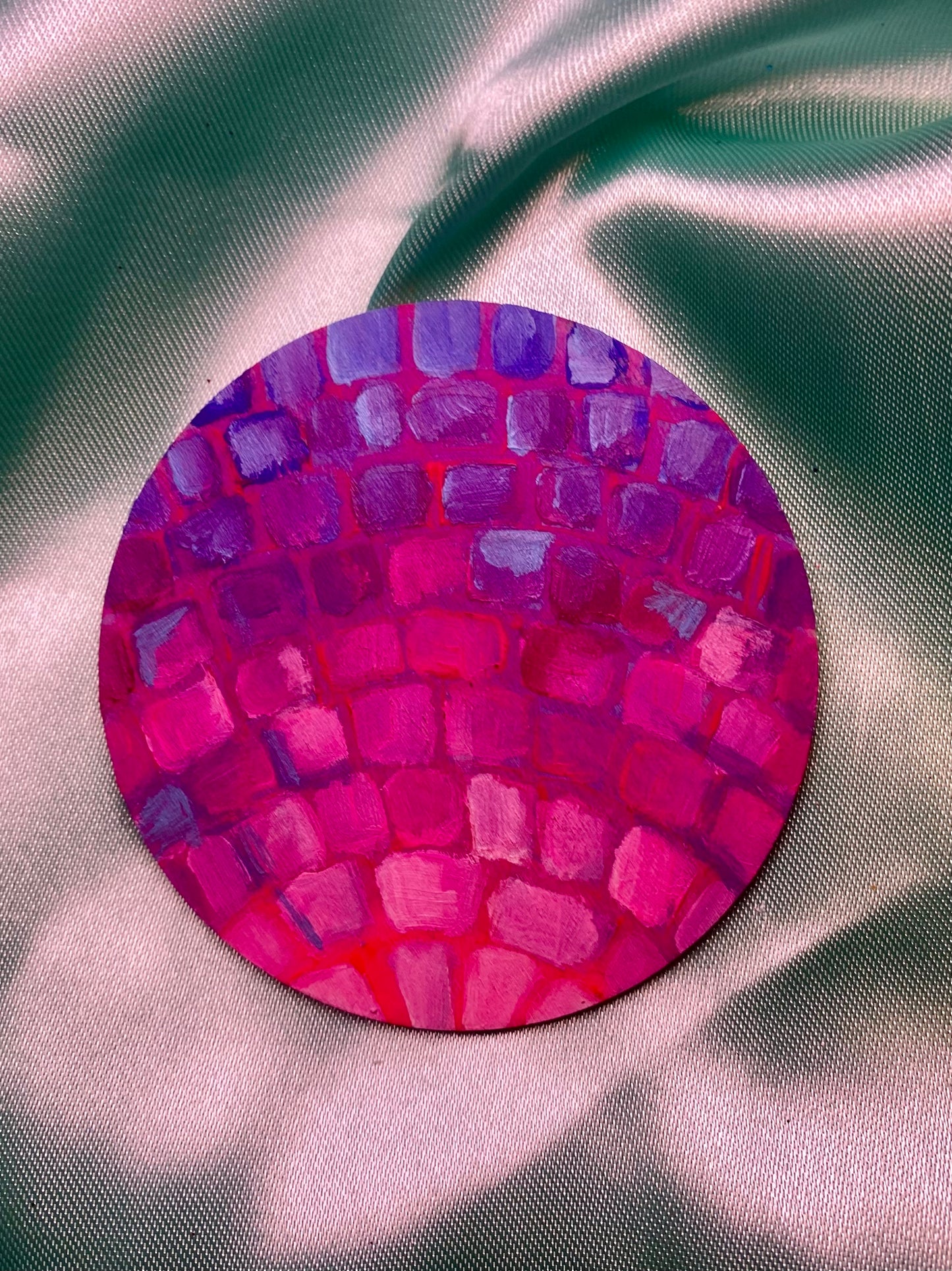 Pink and Blue Disco Ball Magnet