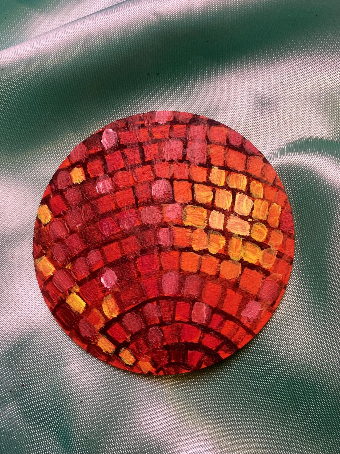 Red and Orange Disco Ball Magnet
